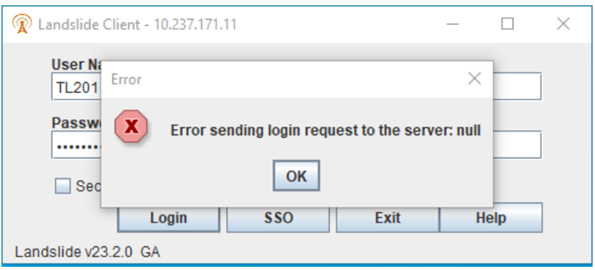 Null Error Dialog